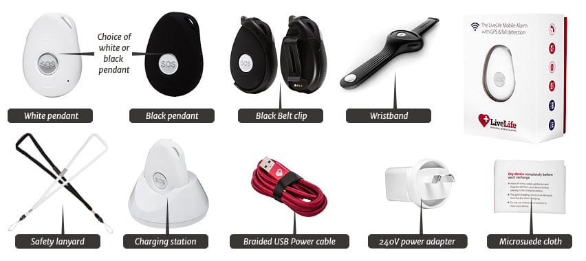 whats included live life mobile personal alarm system
